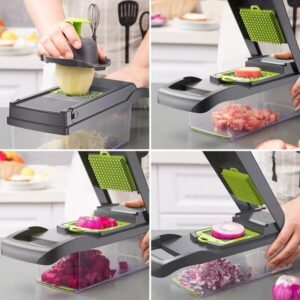 Multifunctional 14-piece Vegetable Cutter, Potato Dicer, Shredder, Household Slicer, Kitchen Grater auto draft
